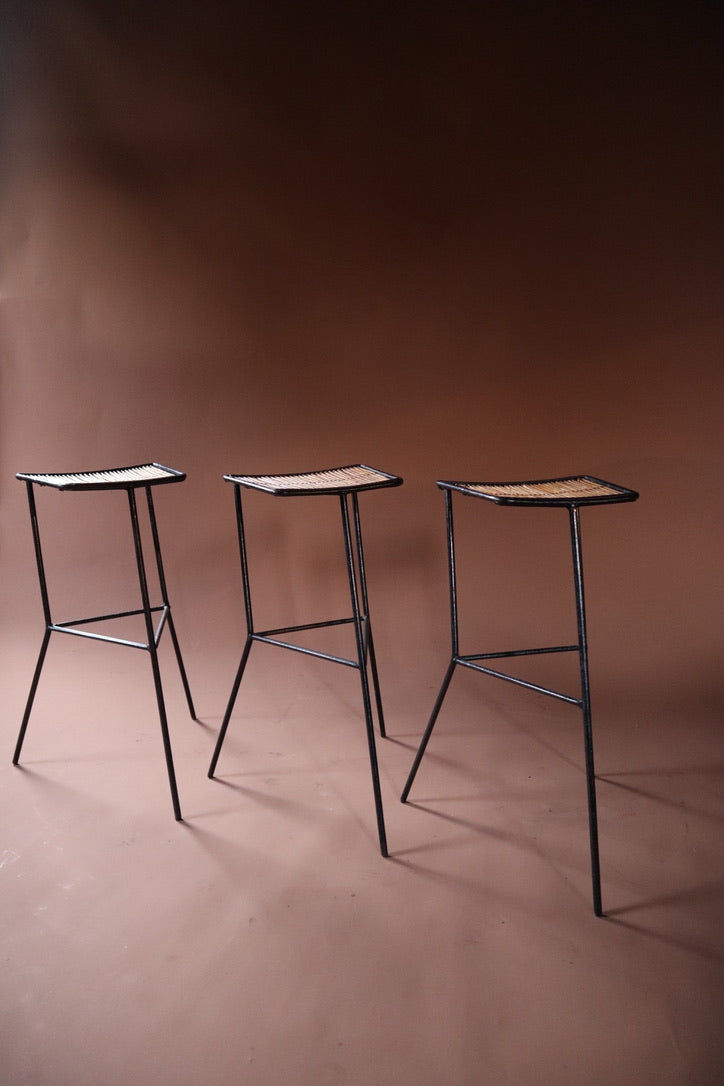Rattan & Iron Bar Stools