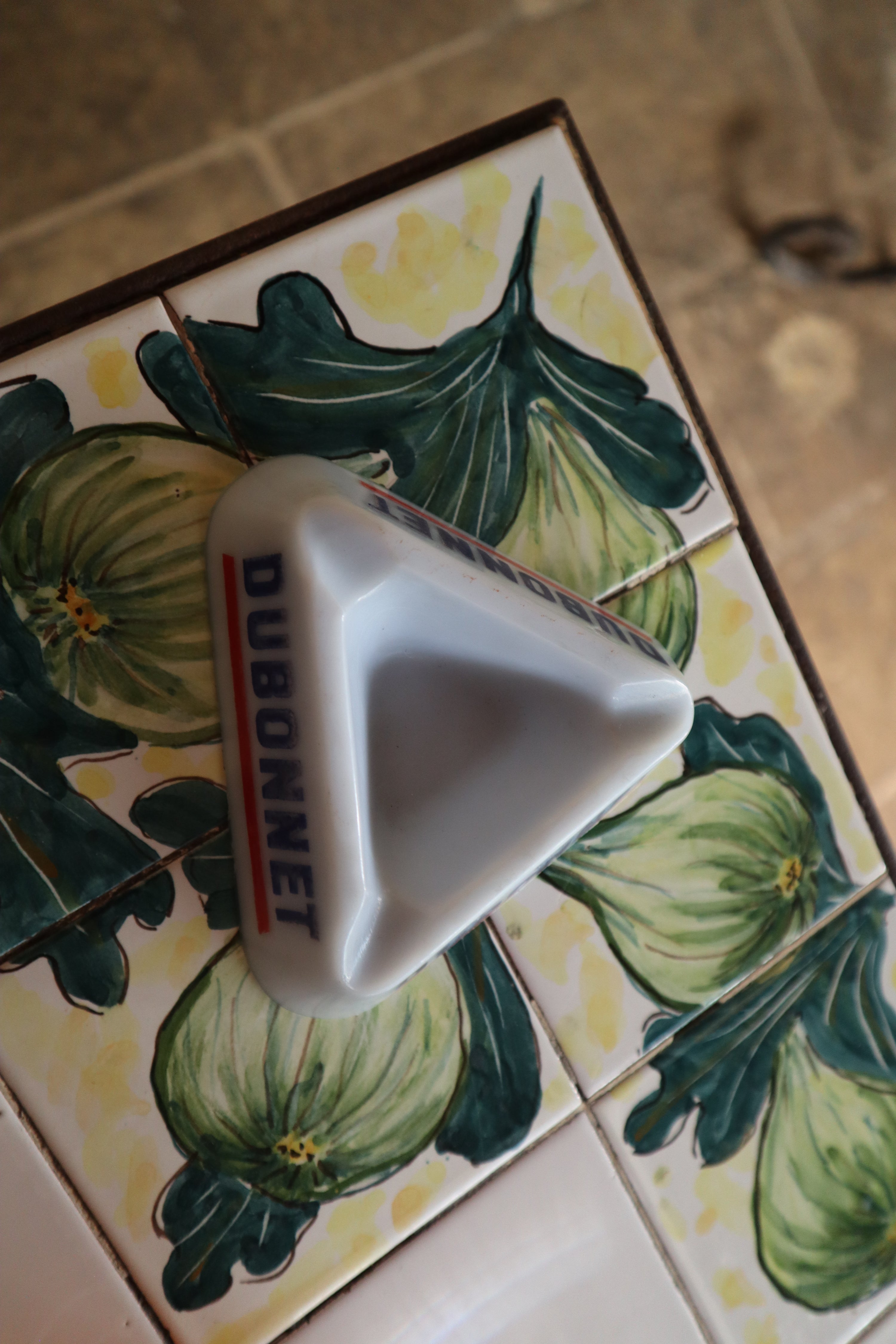 Light Blue Dubonnet w Red Stripe | Ashtray