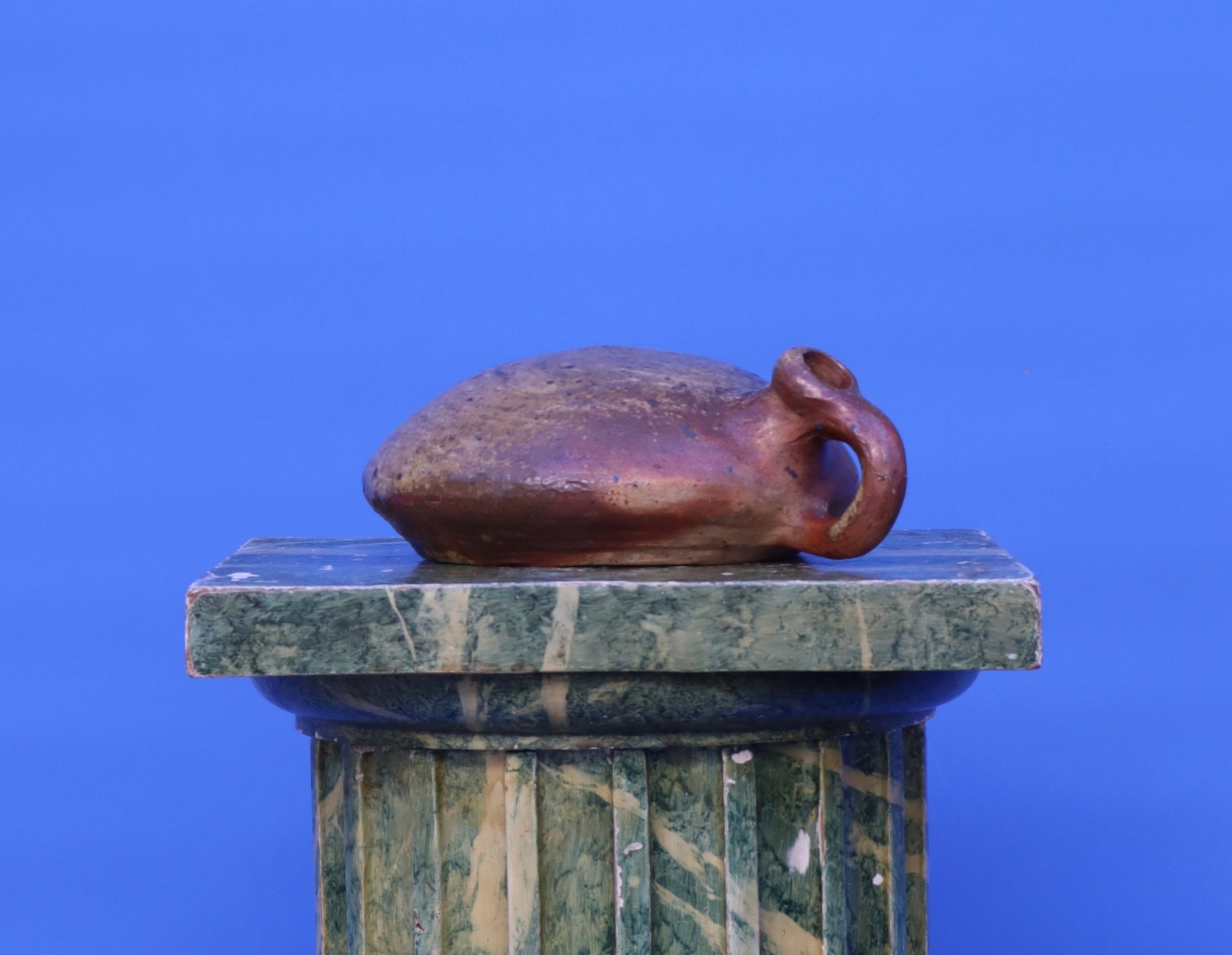 Flattened Ceramic Vessel