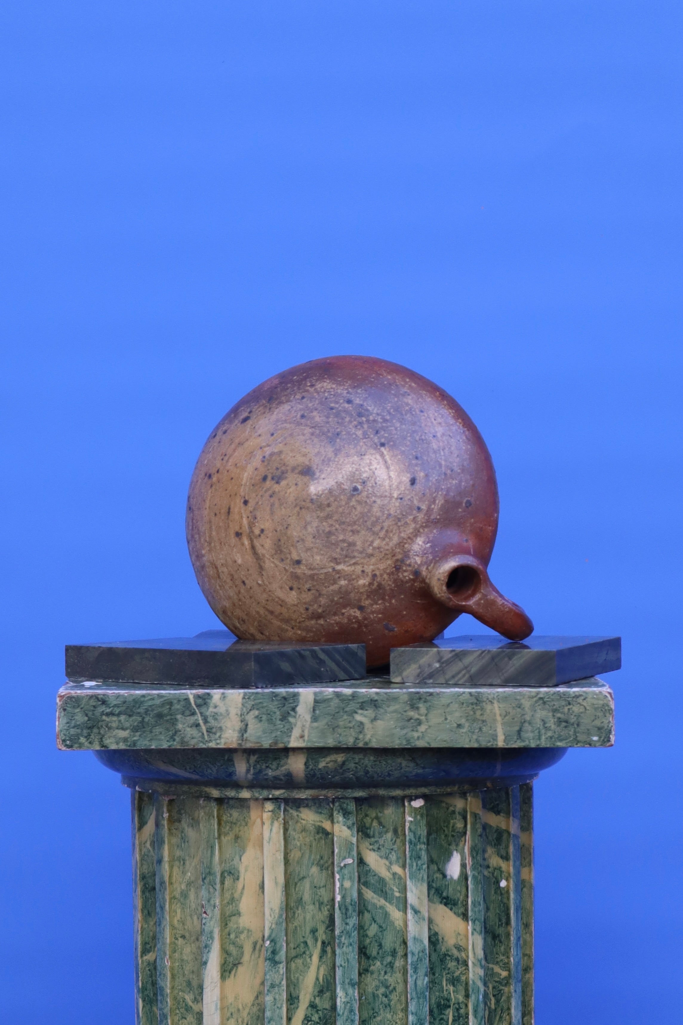 Flattened Ceramic Vessel