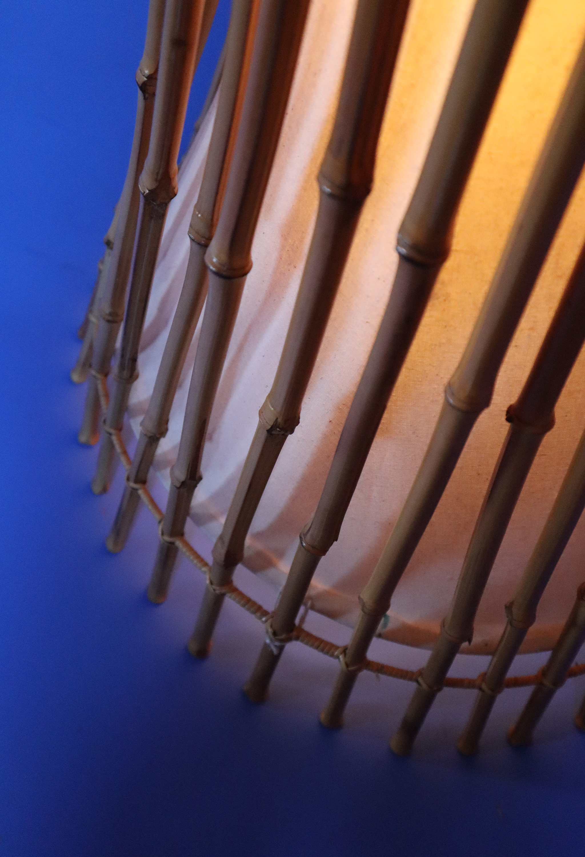 Bamboo Floor Lamp in the Style of Franco Albini