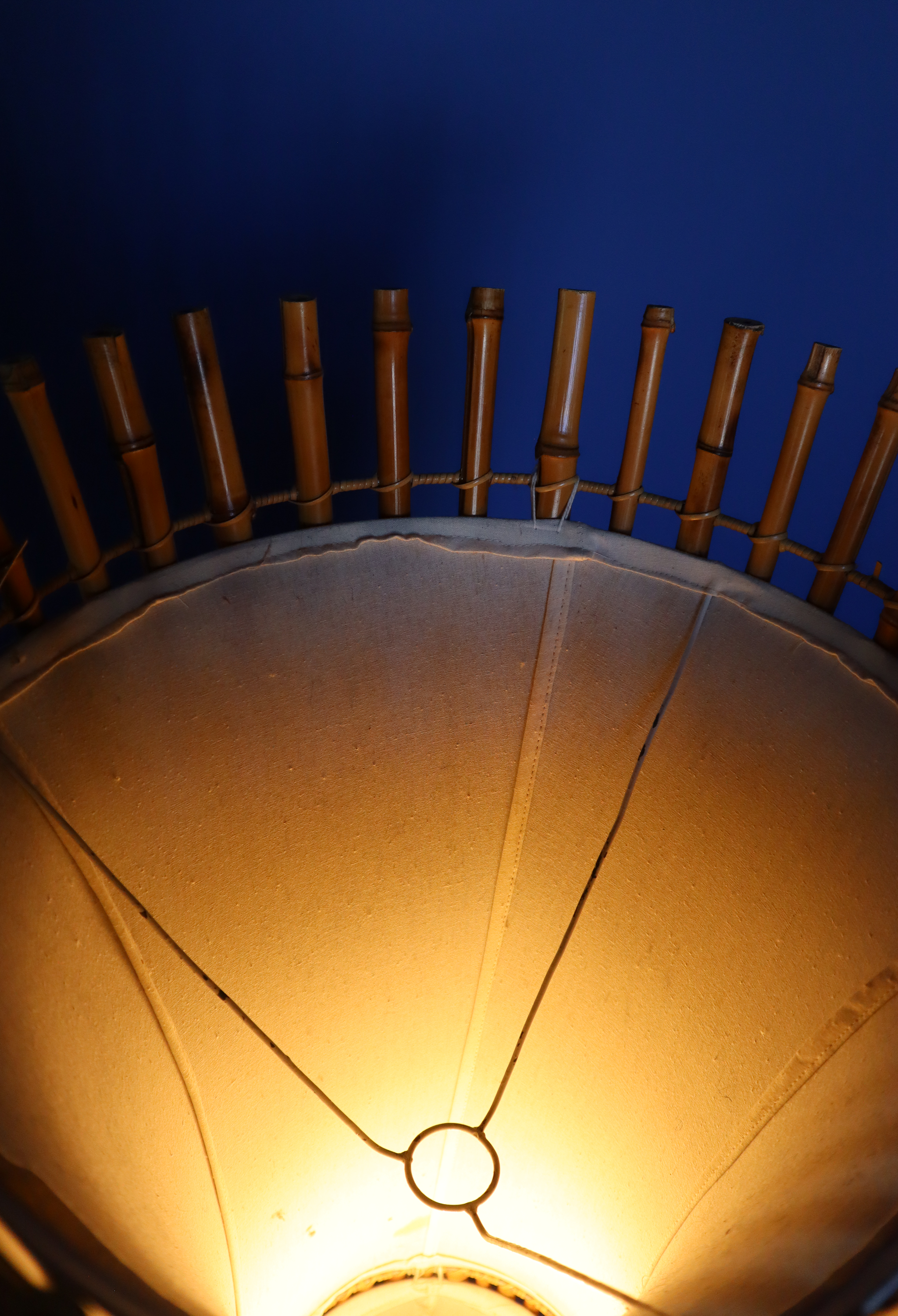 Bamboo Floor Lamp in the Style of Franco Albini