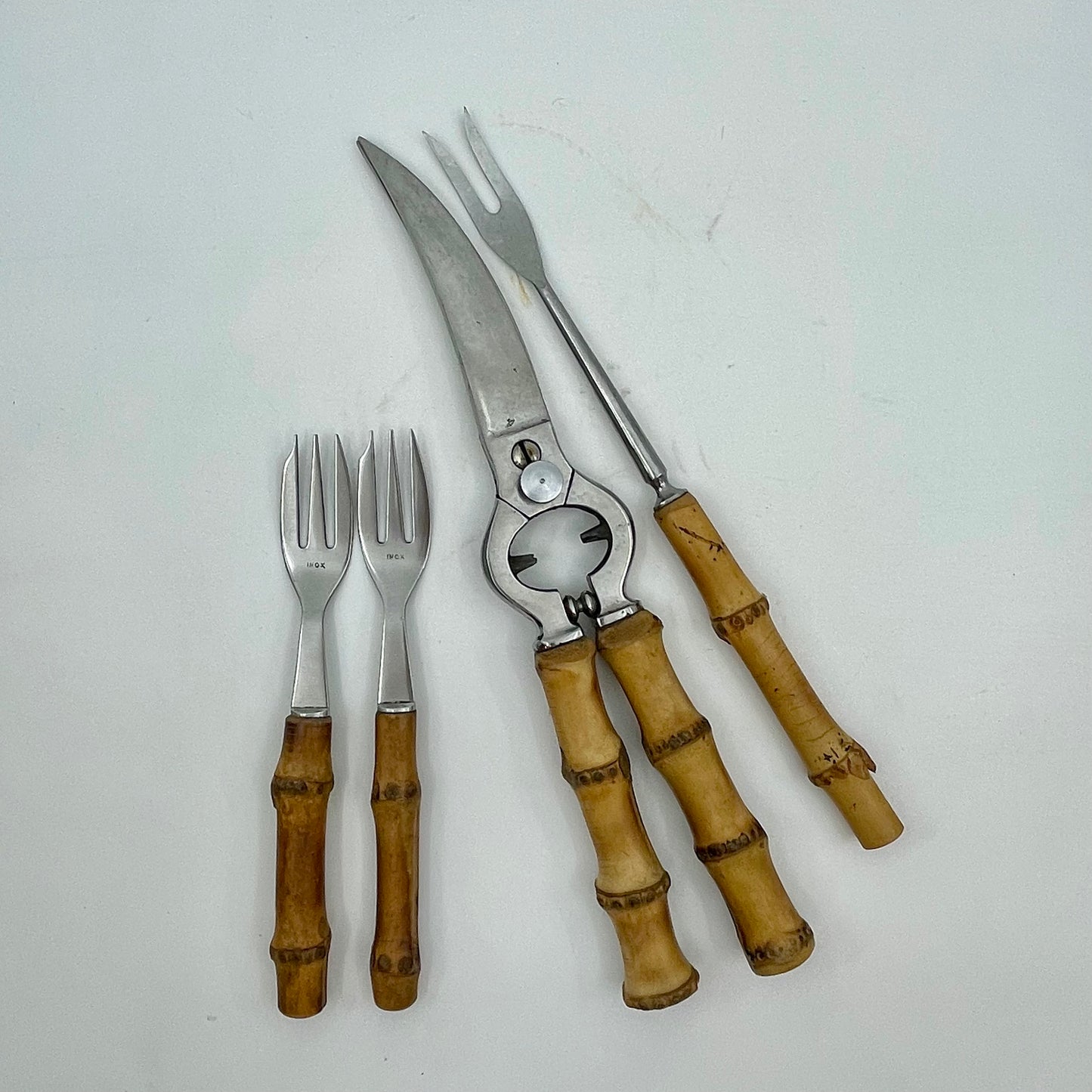 Rare Inox Bamboo Dessert Forks