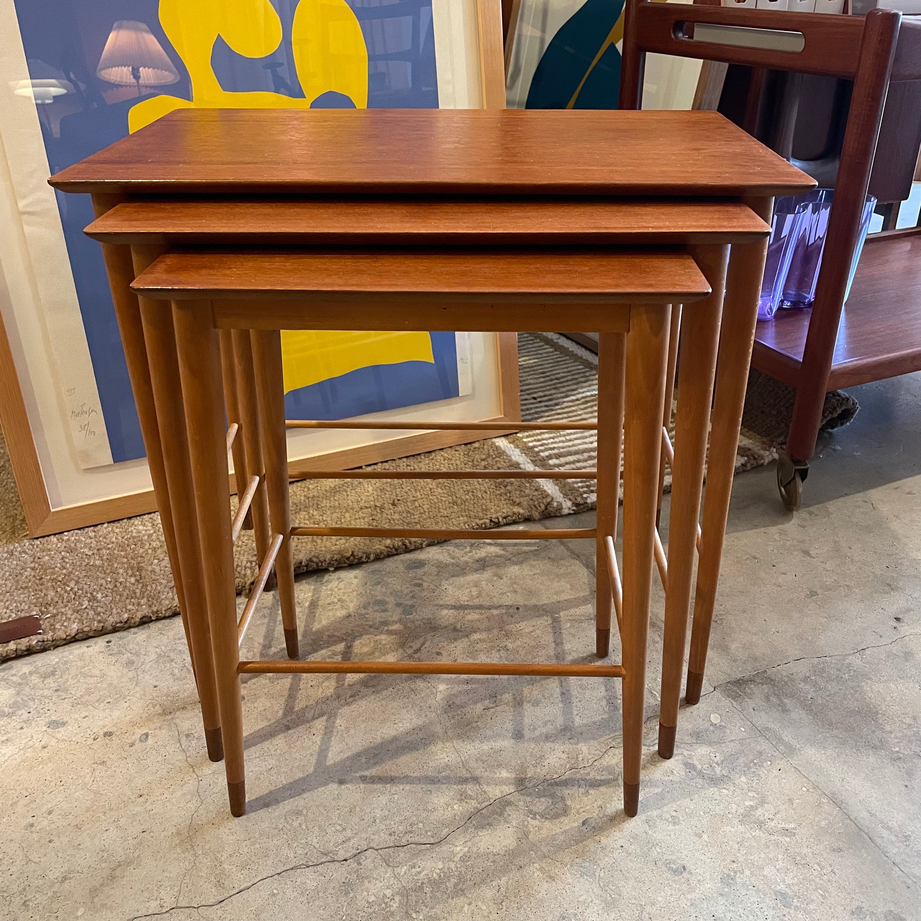 Beech & Teak Nesting Tables