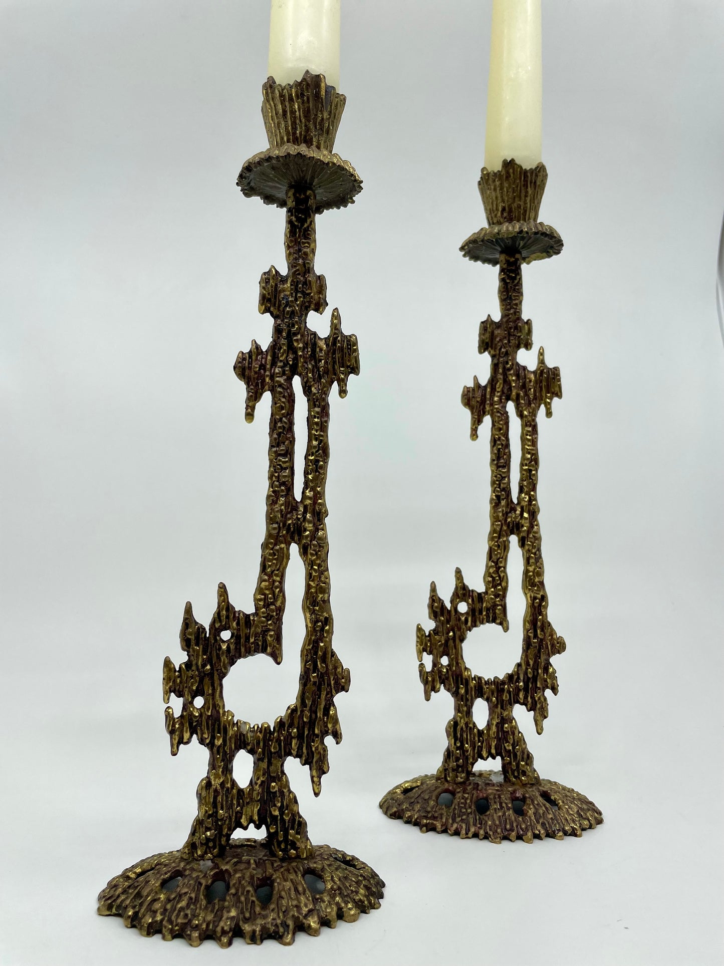 Brutalist Bronze " Wainberg" Candleholder
