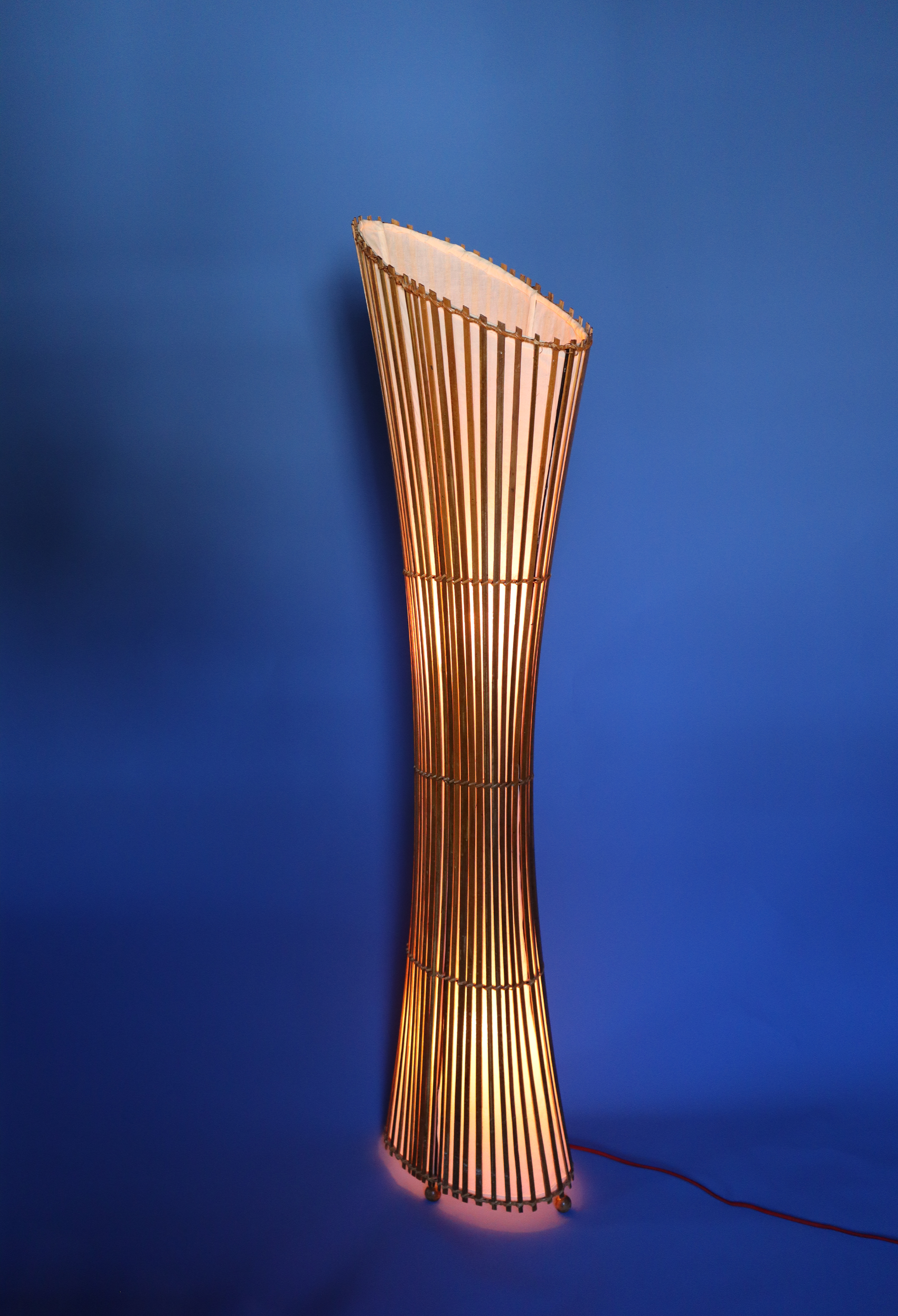 Sculptural Tall Cane Lamp