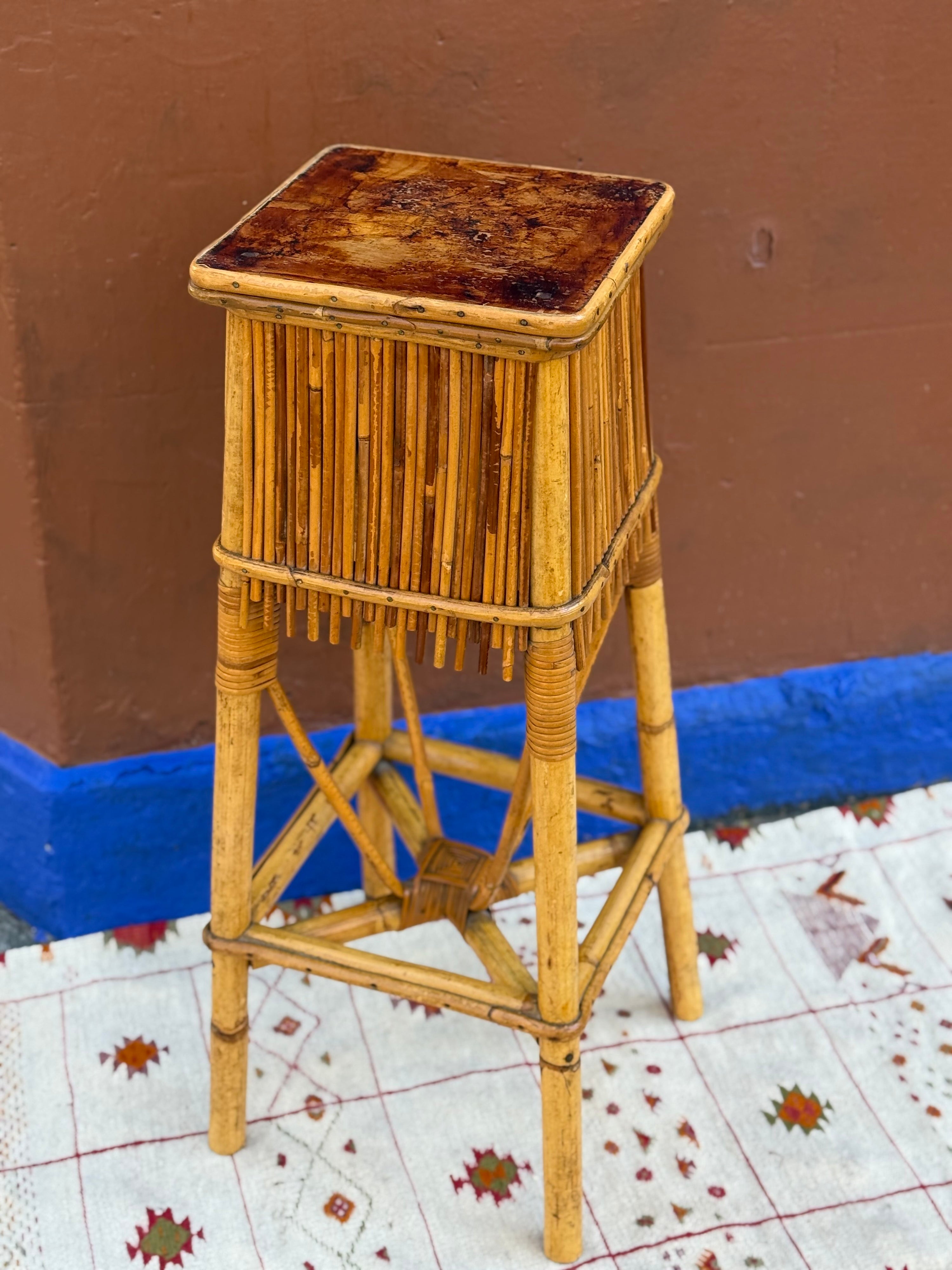 Split Cane Urn Stand