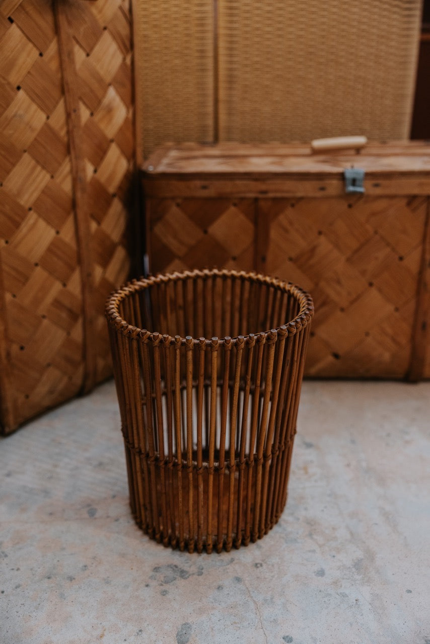 Bamboo Cane Paper Bin