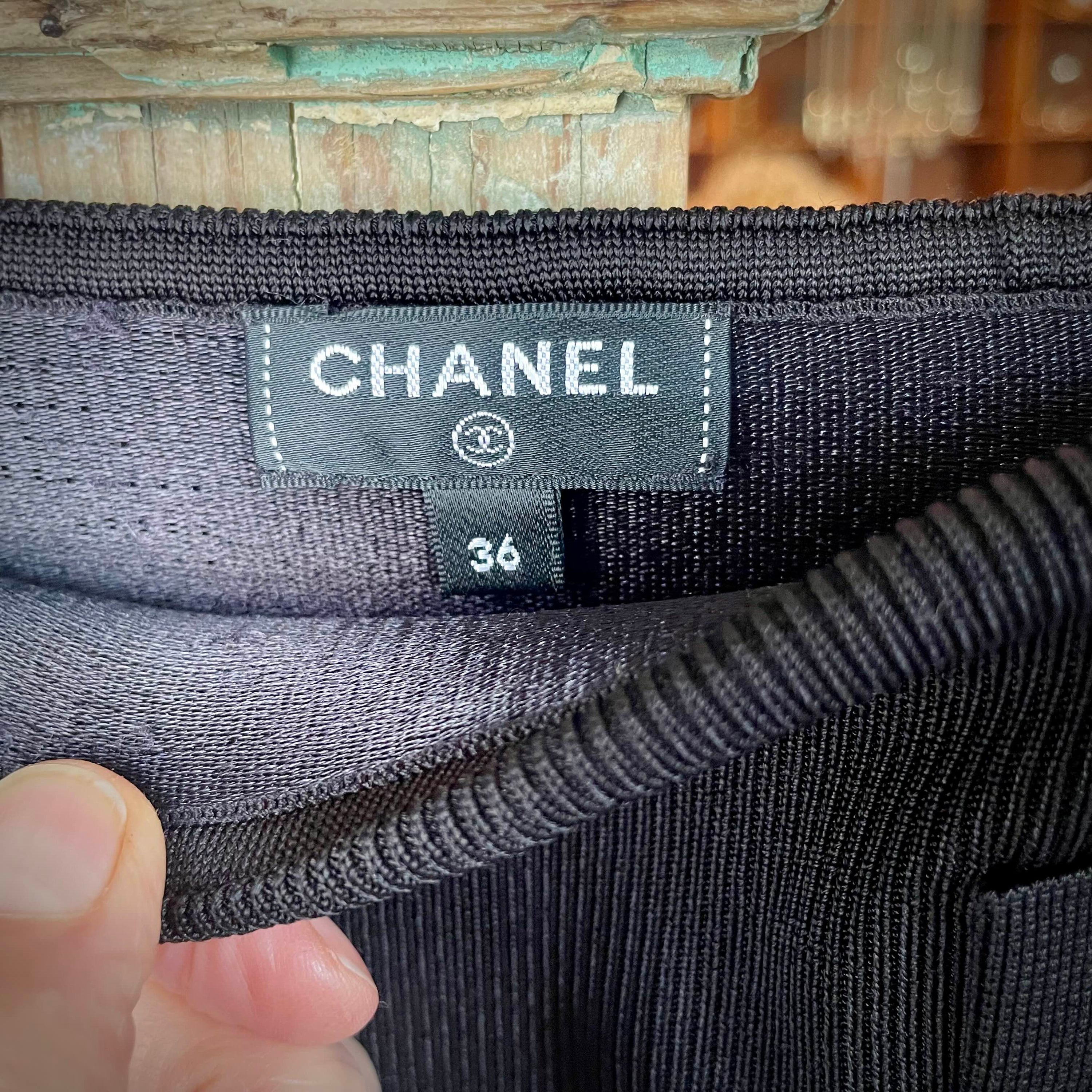 Chanel Black Skirt with White Trim