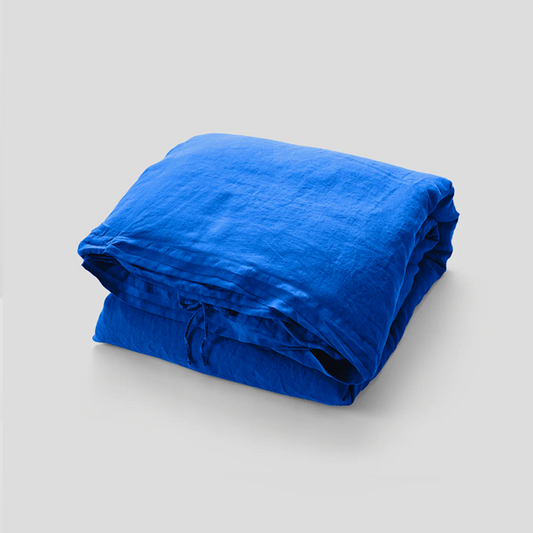IN BED| 100% Linen Duvet Cover | Cobalt