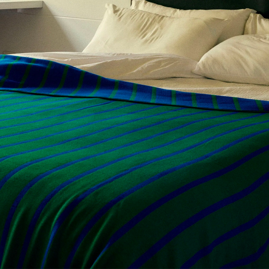 CURIO| Stripes Quilt | Emerald Ocean