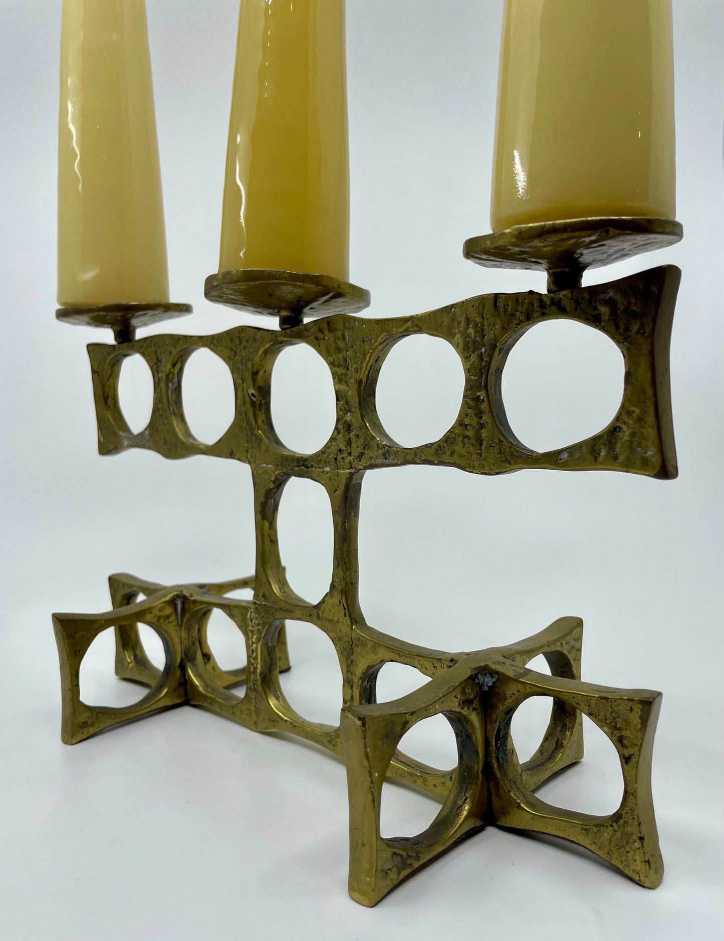 Heinz Goll Brass Brutalist Candleholder