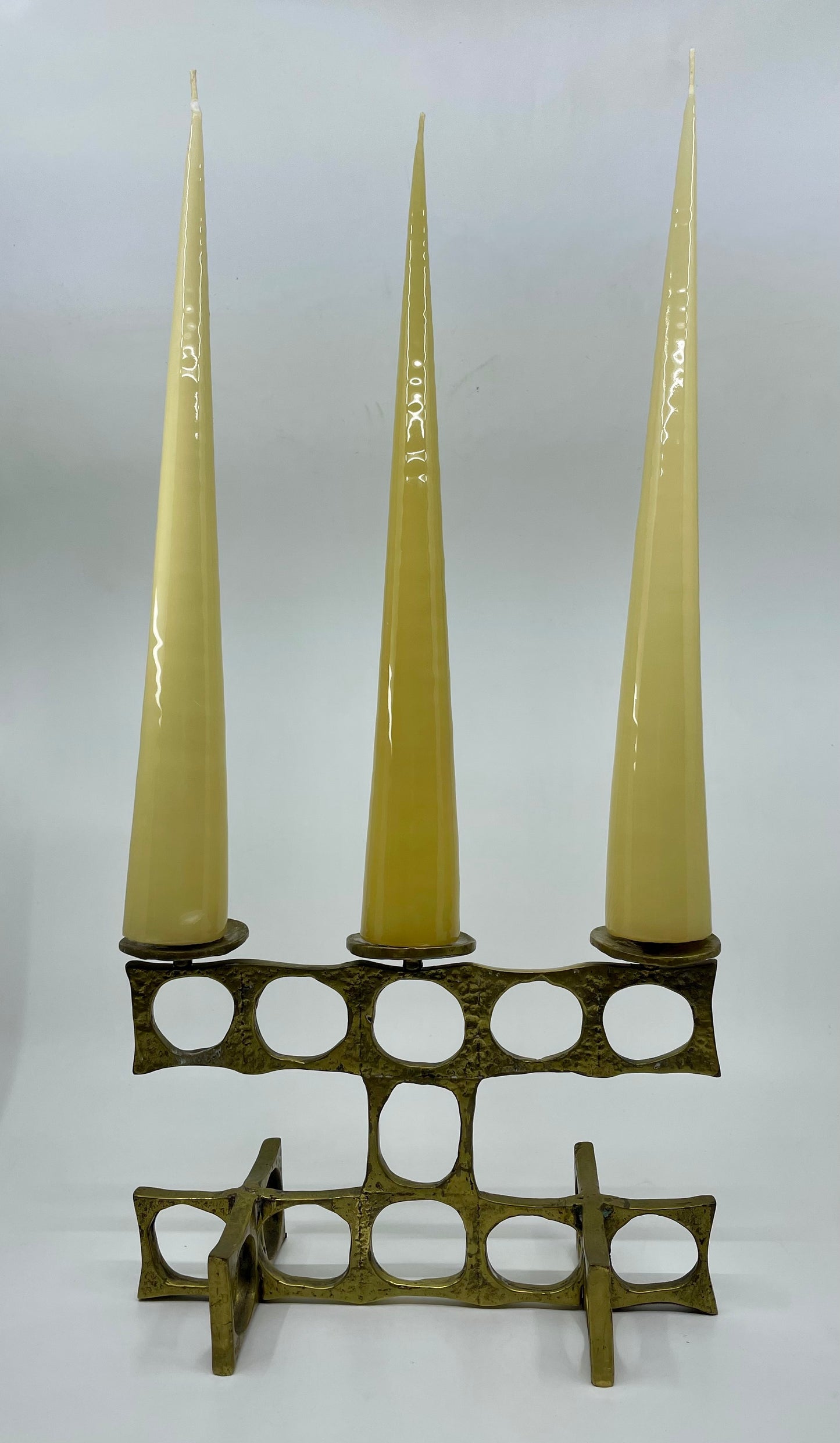 Heinz Goll Brass Brutalist Candleholder