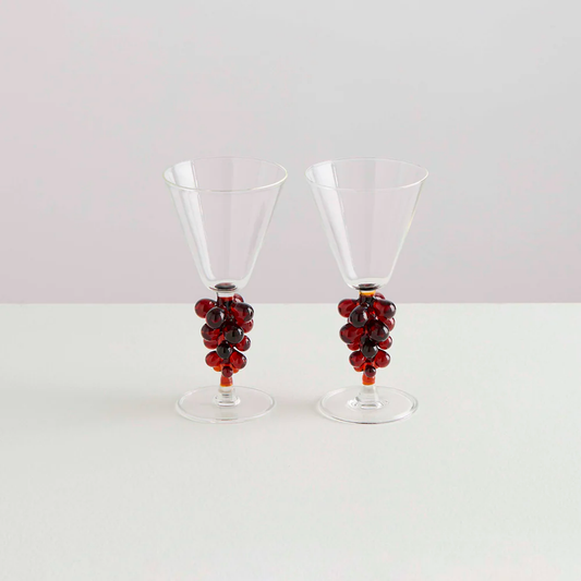 MAISON BALZAC| 2 BORDEAUX WINE GLASSES | CLEAR AMBER