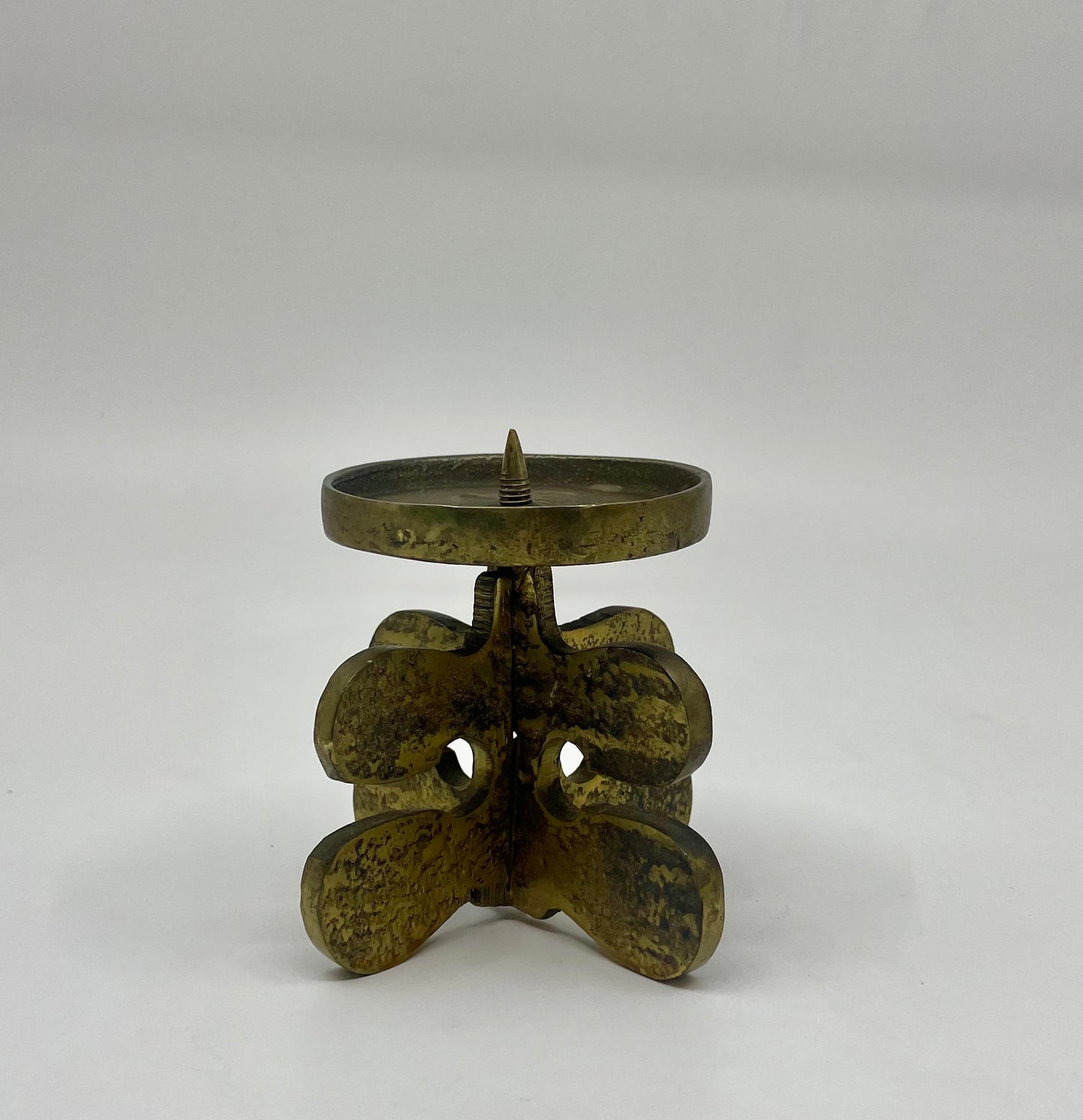 Guiseppe Gallo Brutalist Brass Candle Holders