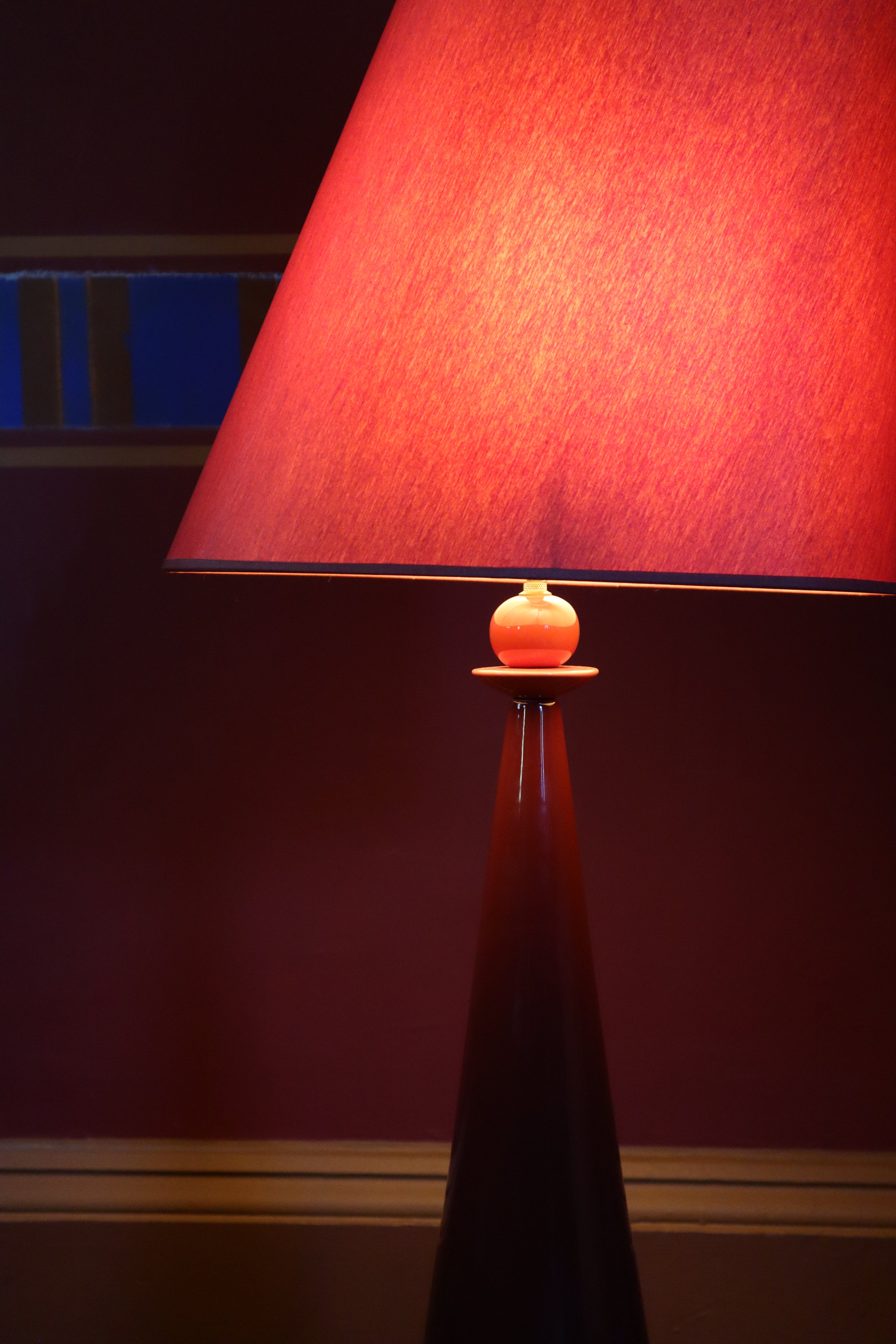 Original Louis Drimmer Ceramic Lamp and Shade *Signed