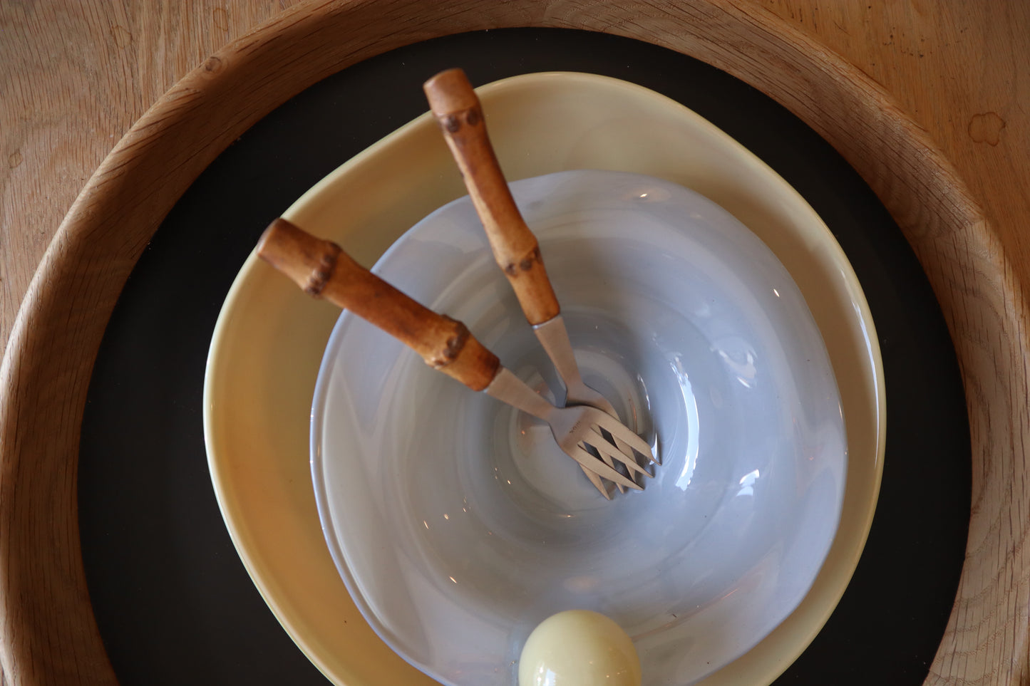 Rare Inox Bamboo Dessert Forks