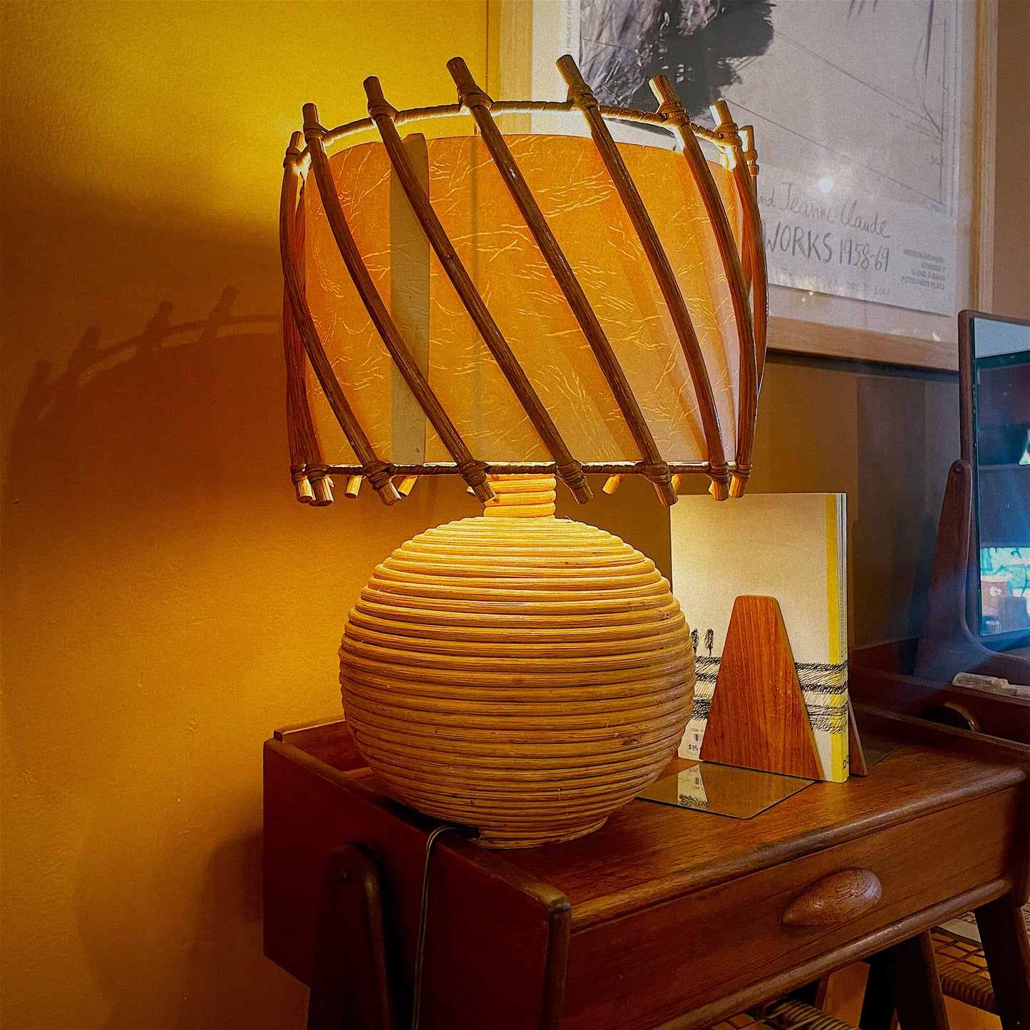 Bamboo & Wicker Desk Lamp