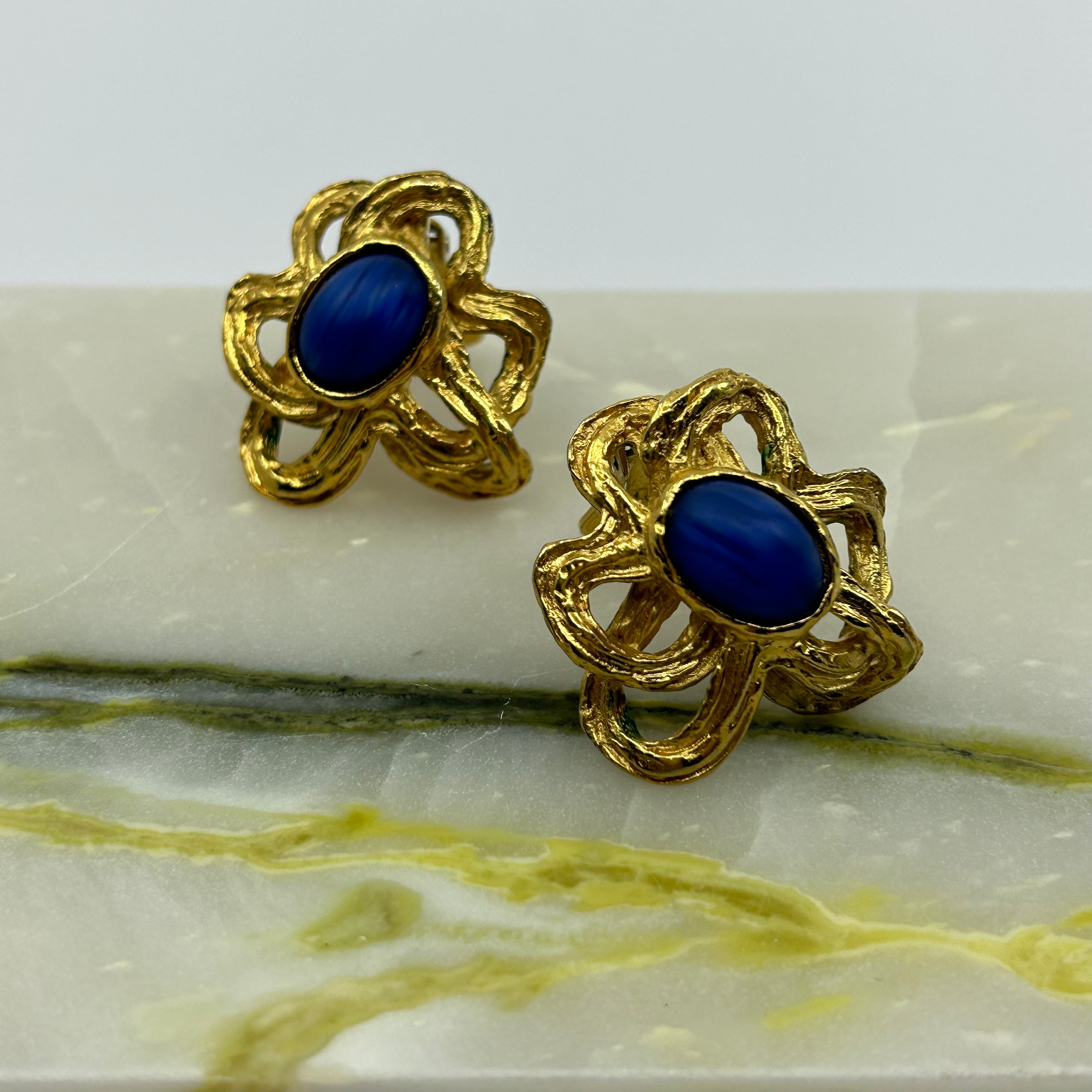 Organic Lapis Lazuli Earrings