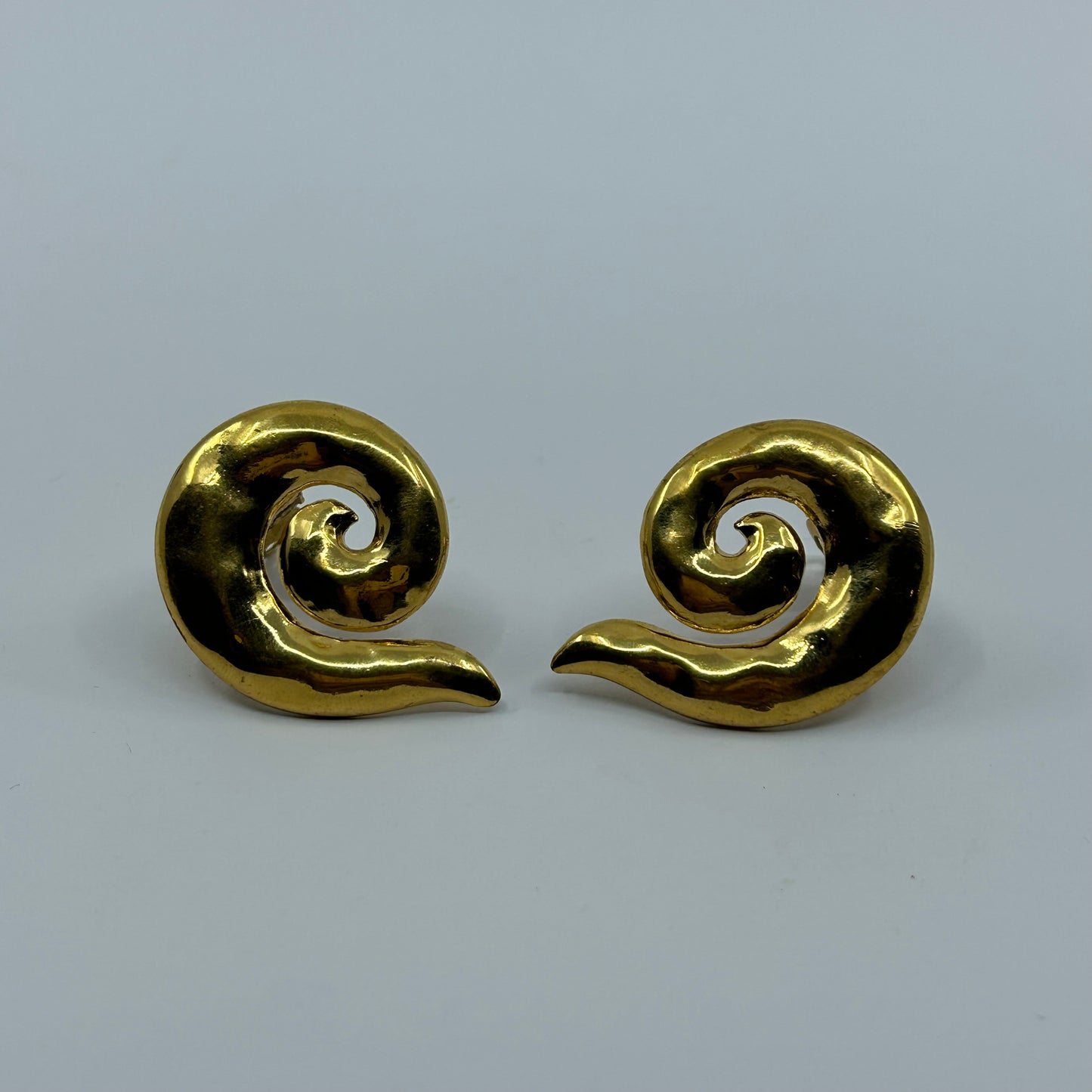 'YSL' Coiled Spiral Earrings