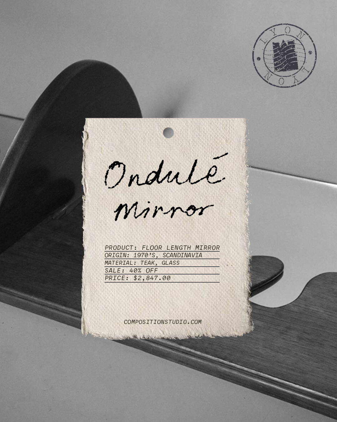 Ondulé Teak Floor Length Mirror