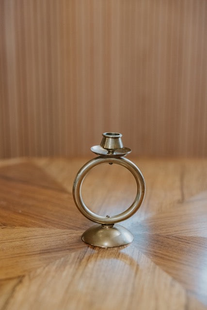 Round Brass Candleholder
