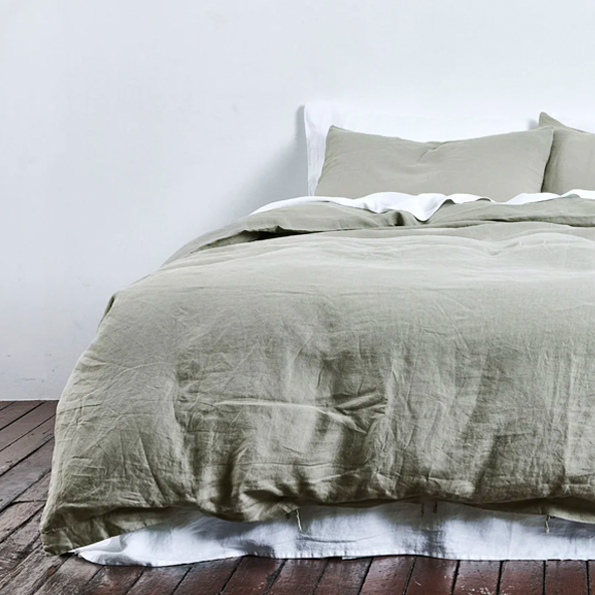 IN BED| 100% Linen Duvet Cover | Stone