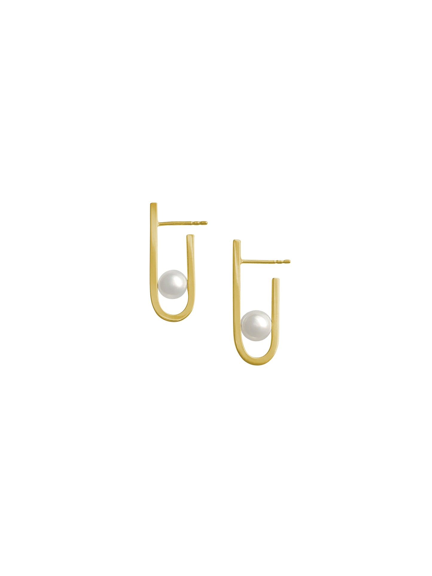 SARA ROBERTSSON | STRING Pearl Earrings – Gold Vermeil