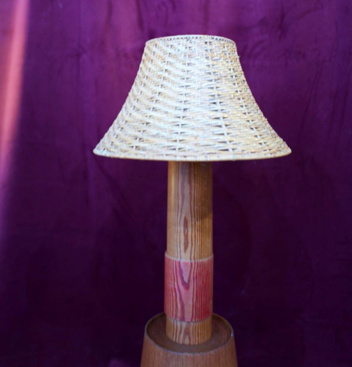 Teak & Rattan Lamp