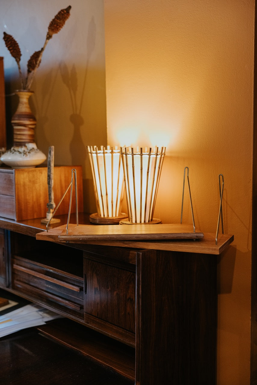 Short Teak & Brass Shelf