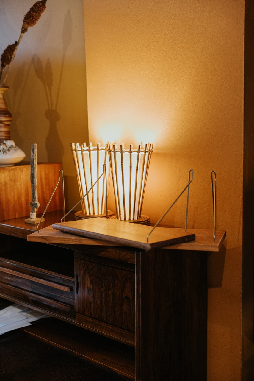 Short Teak & Brass Shelf