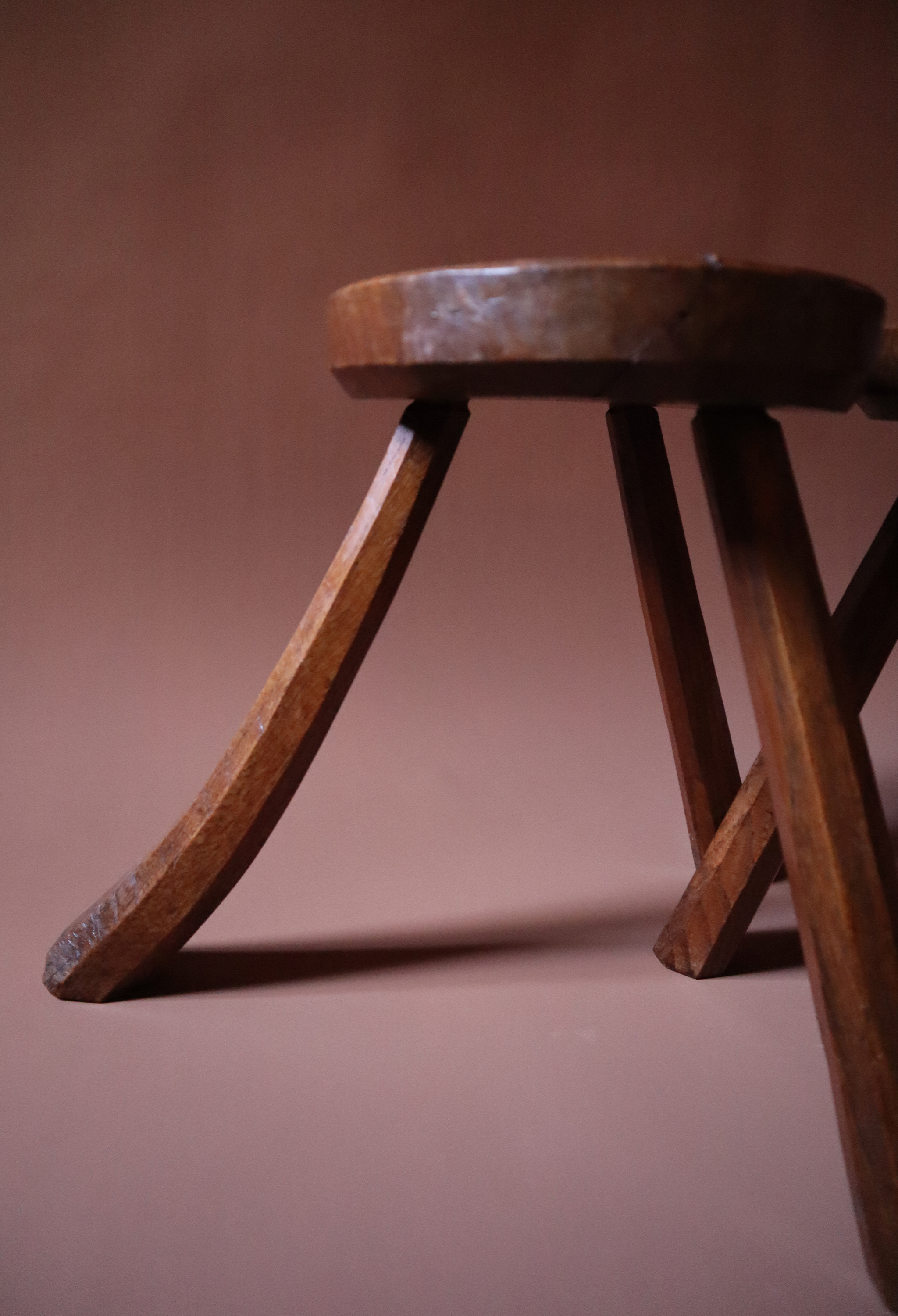 Solid Oak Tripod Stool [2]
