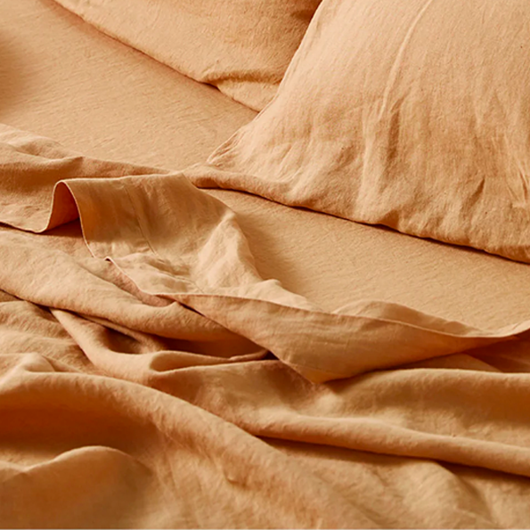 100% Linen Flat Sheet | Tan