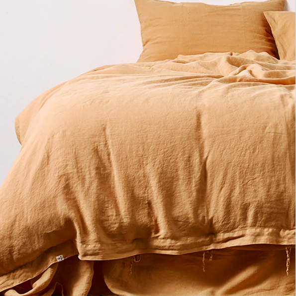 IN BED| 100% Linen Duvet Cover | Tan