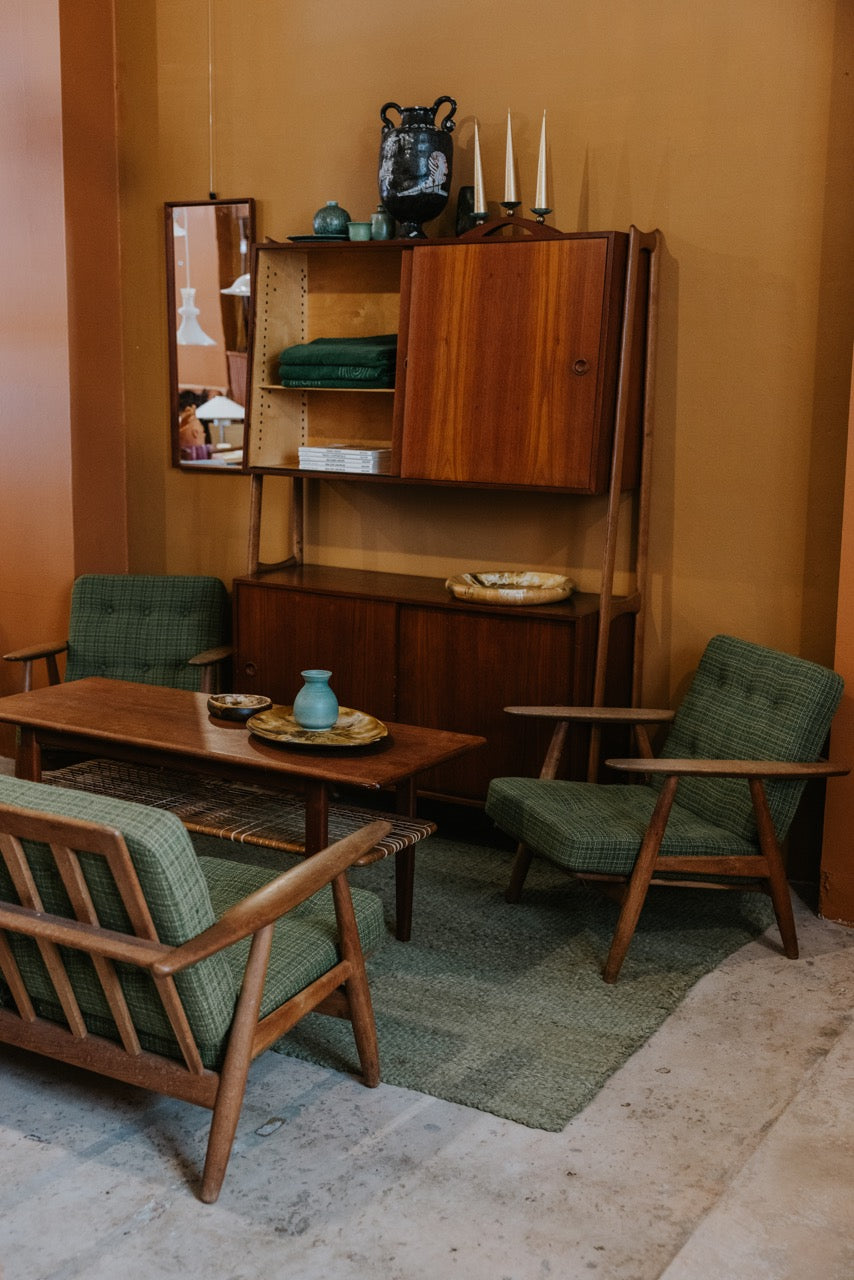 Teak & Rattan Coffee Table