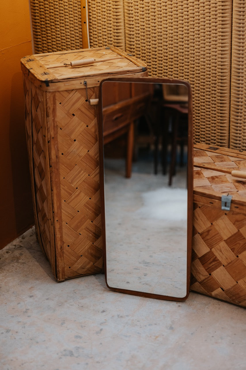 Teak Framed Long Mirror