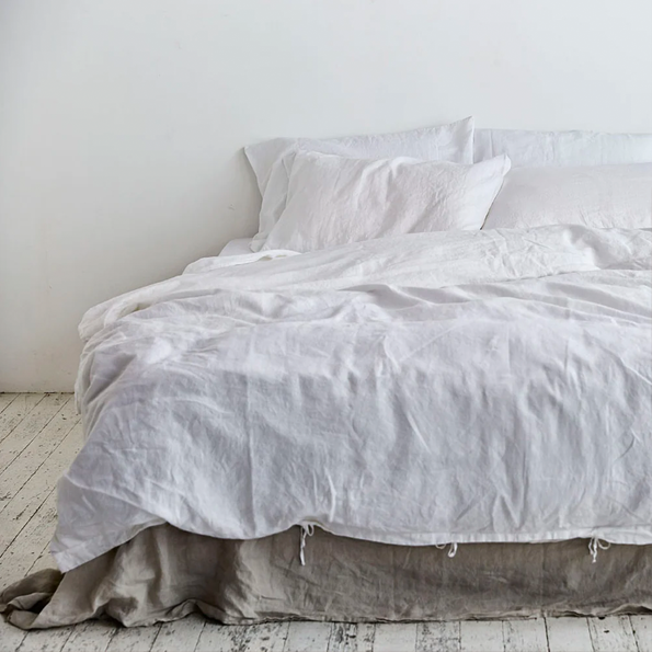 100% Linen Duvet Cover | White