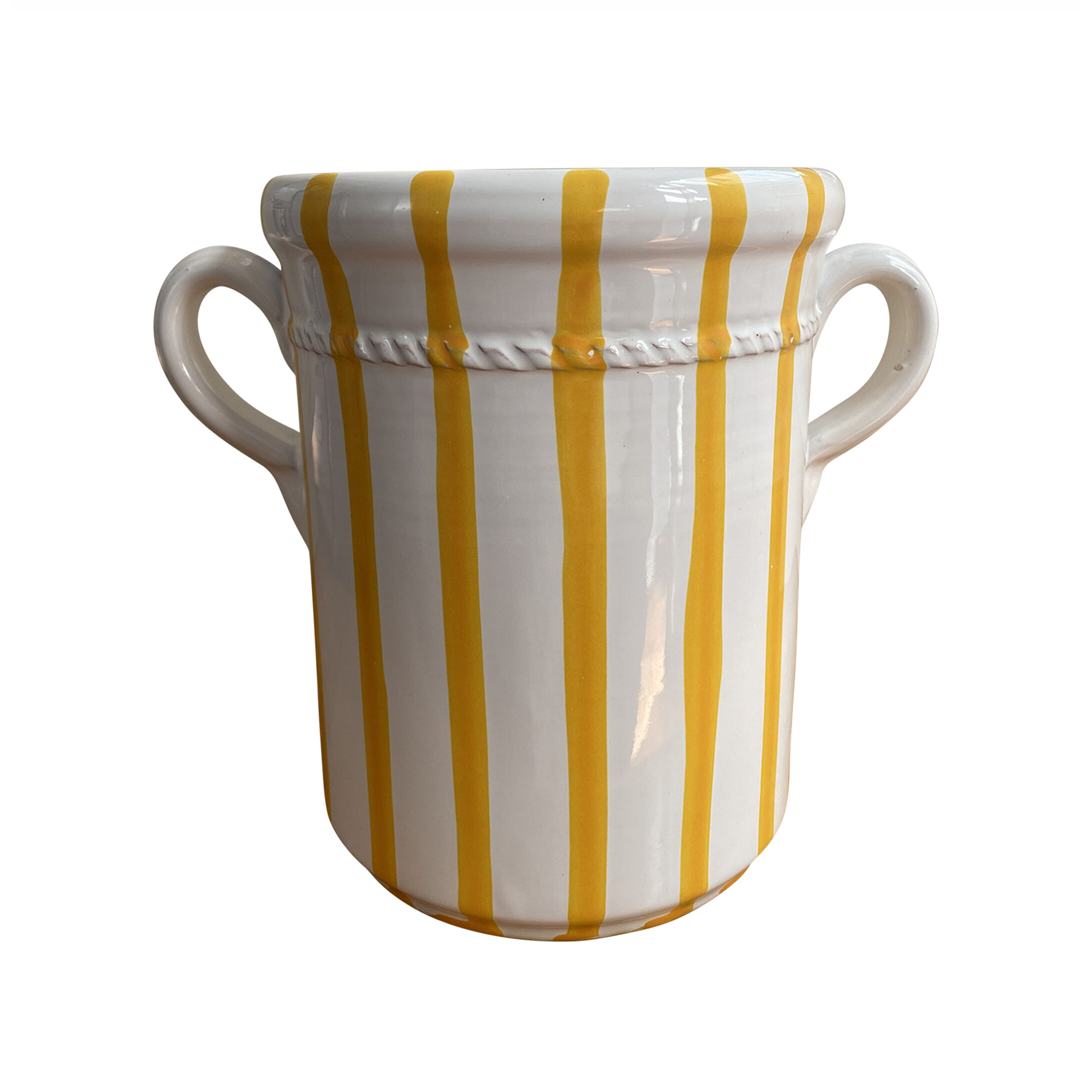 Ceramic Wine Cooler | Yellow Stripe