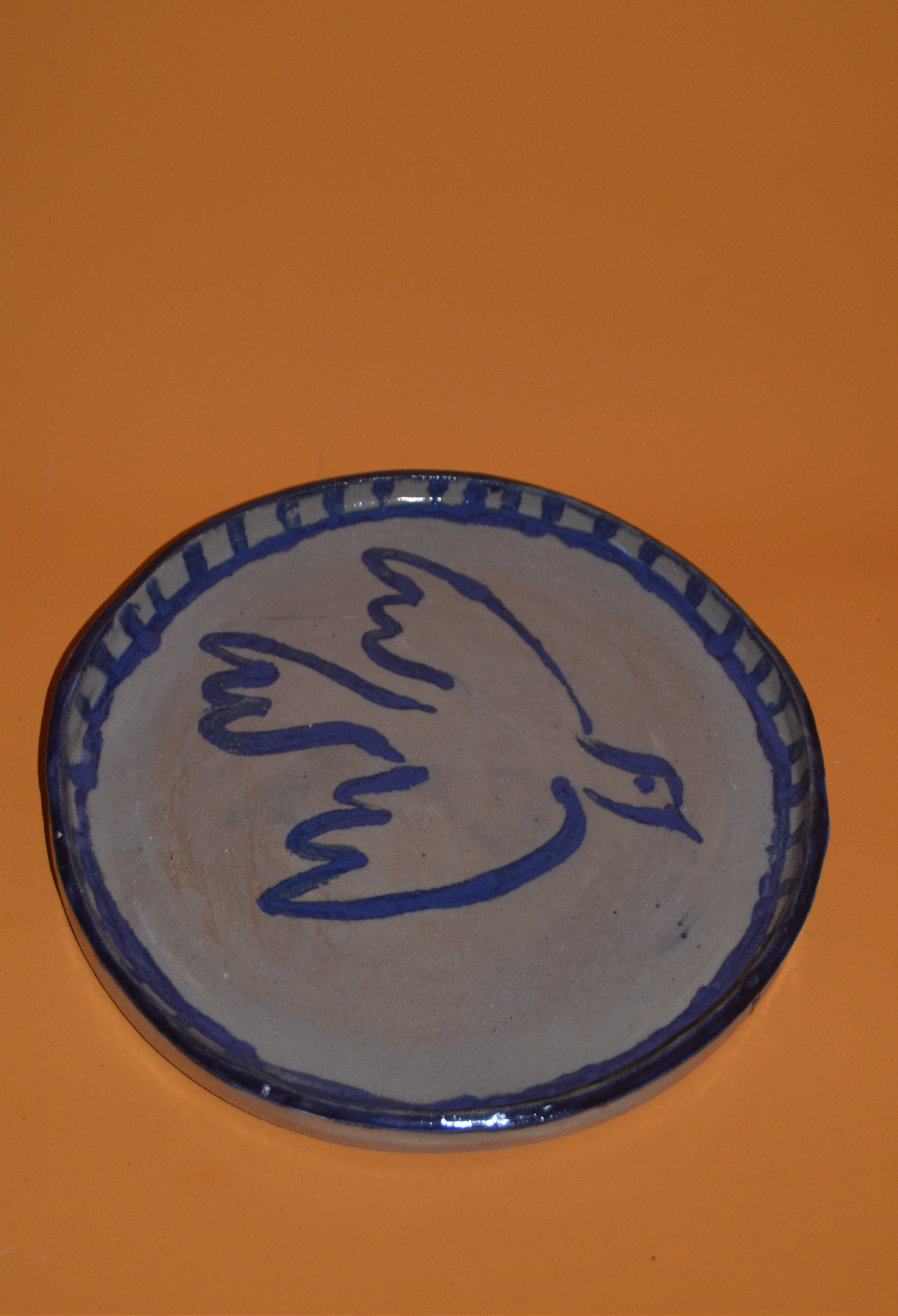 Large Ceramic Blue Serving Plate