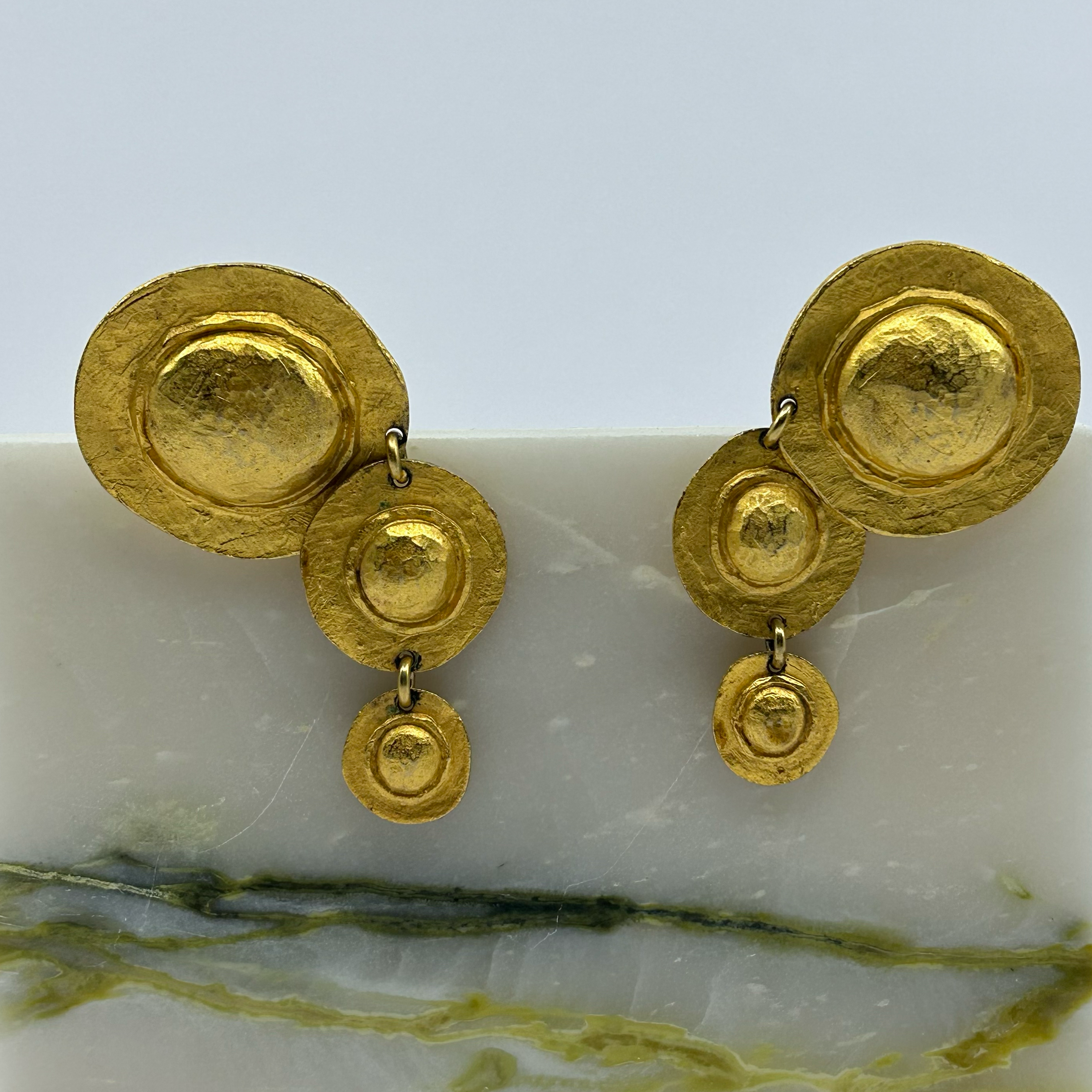 Hammered Disk Earrings