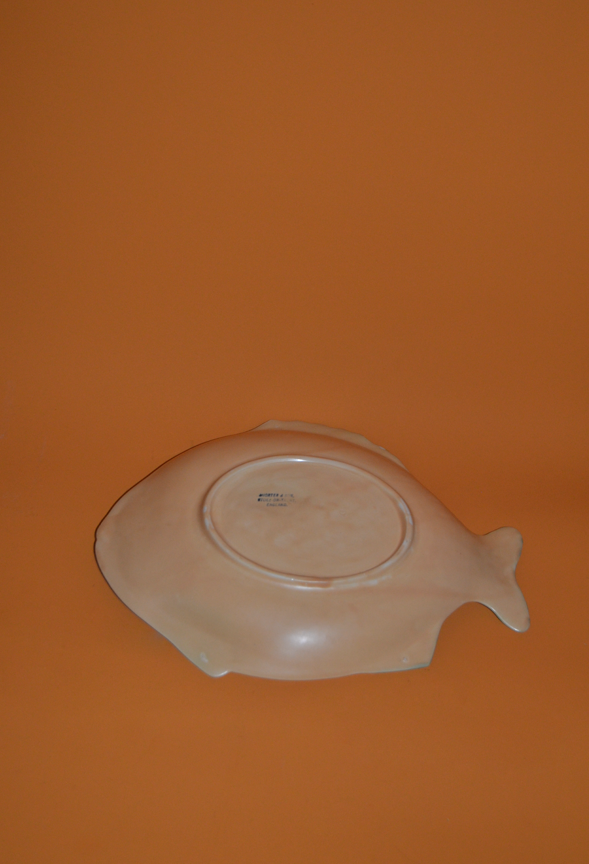 Small Art Deco Matte Yellow Fish Plates