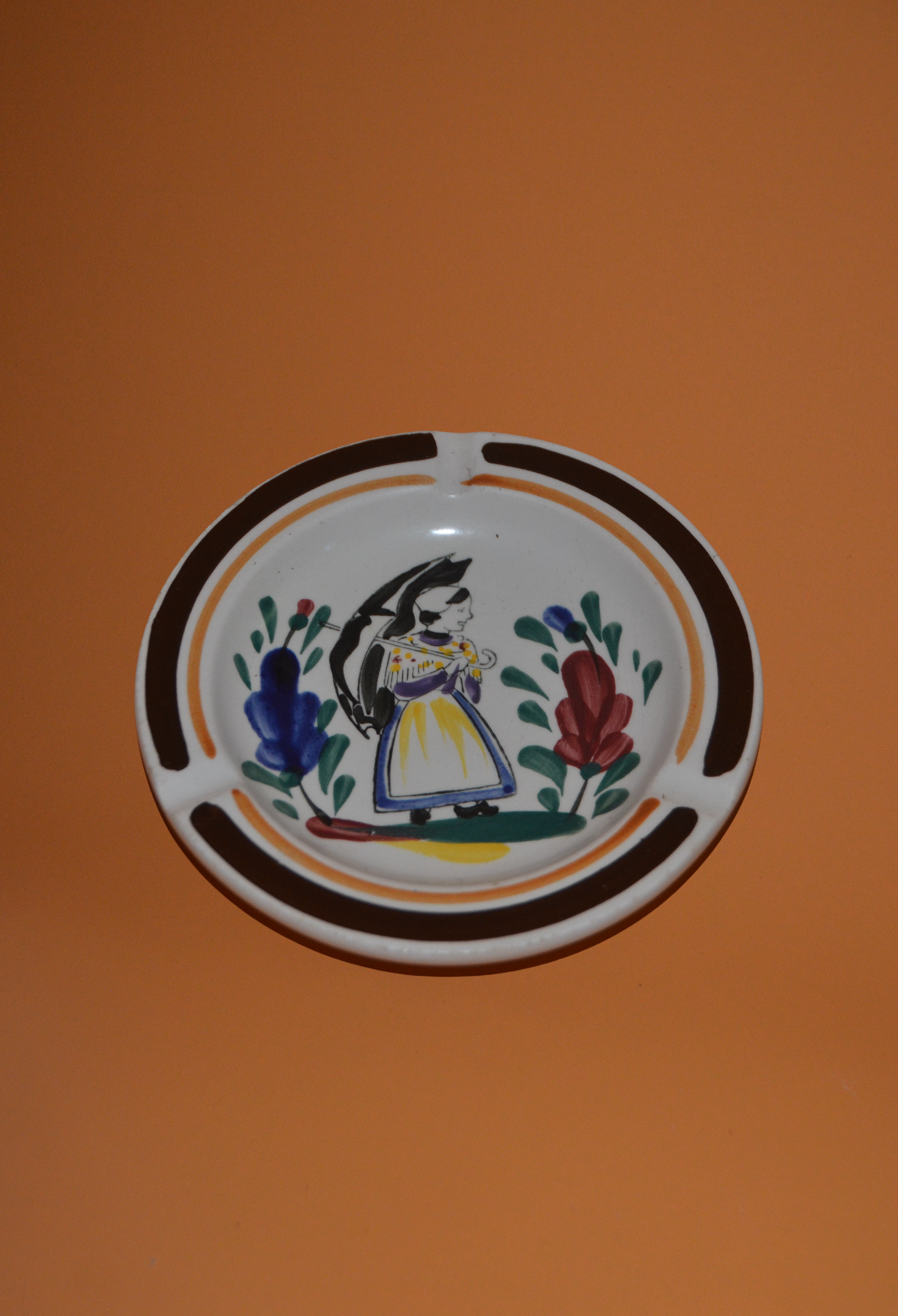 Hand-Painted French Faience | Ashtray