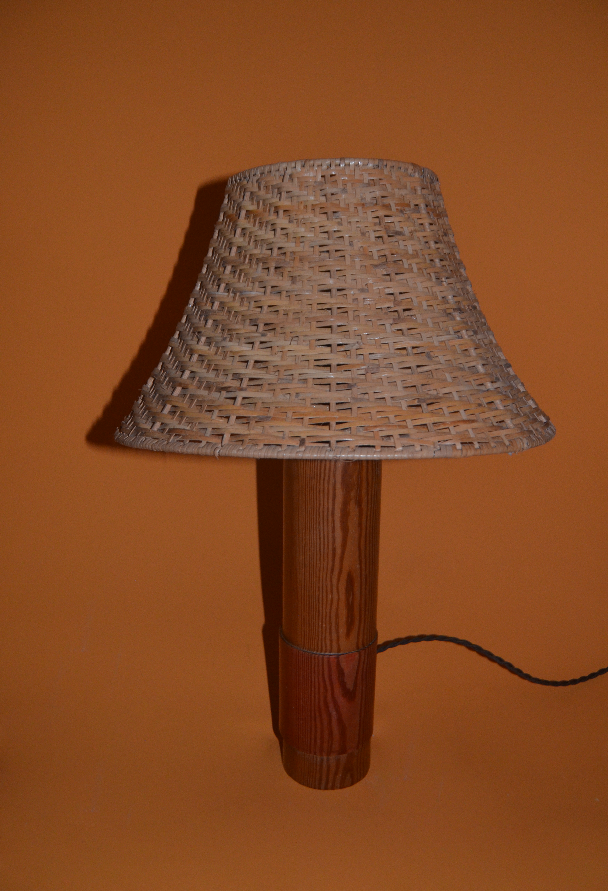 Teak & Rattan Lamp