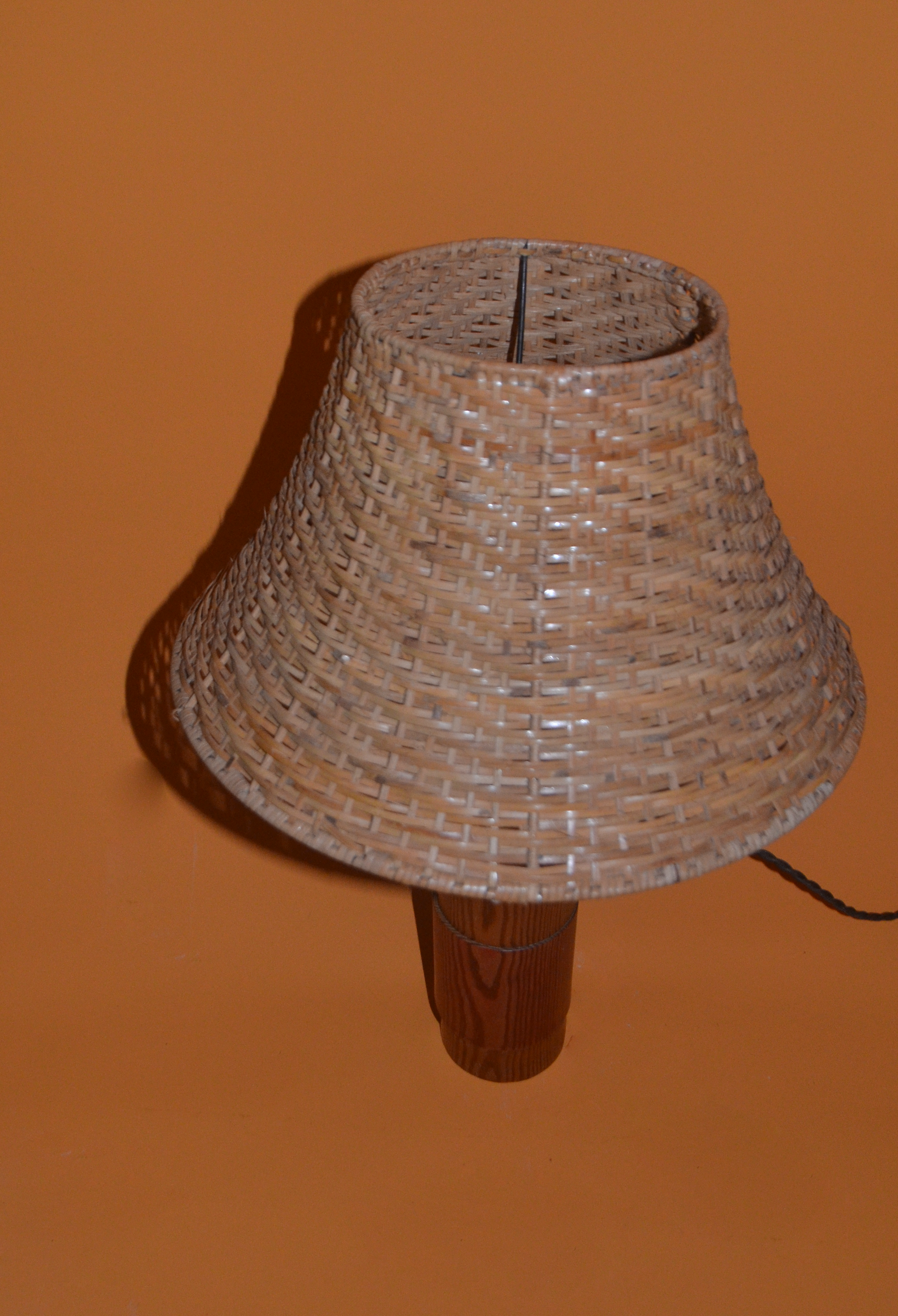 Teak & Rattan Lamp