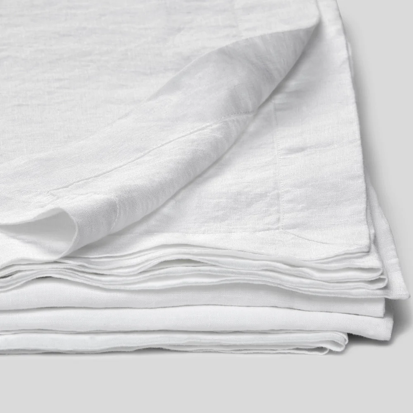 IN BED | 100% Linen Table Cloth | White