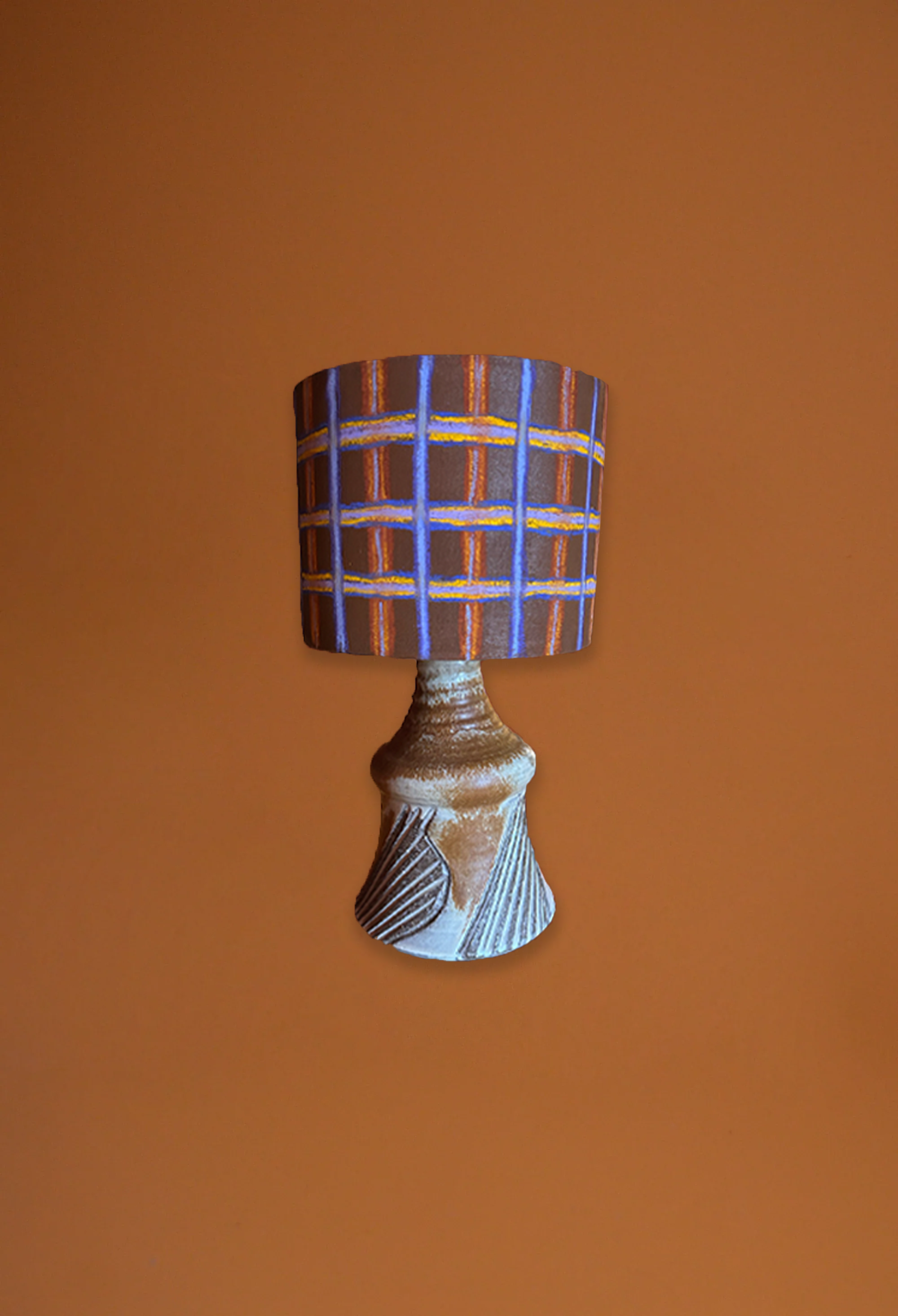 Ceramic Lamp with 'Yves Picnic' Lampshade