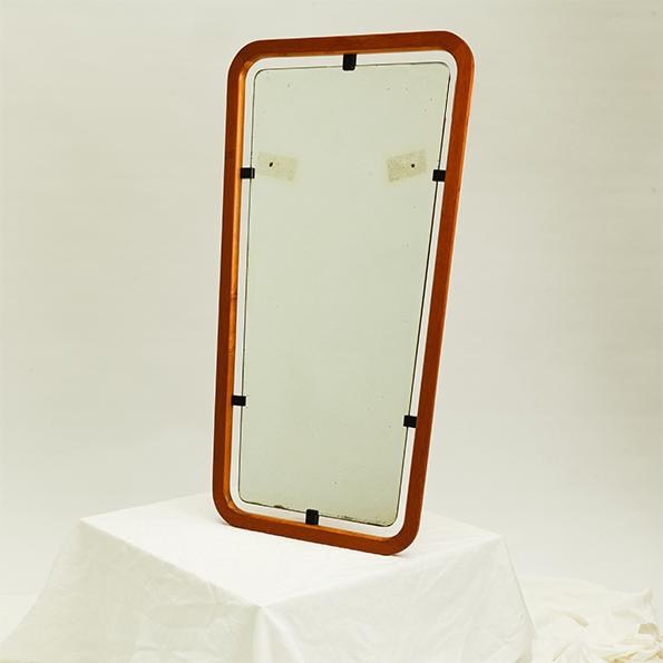 Floating Teak Frame Mirror