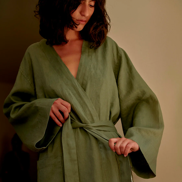 IN BED| 100% Linen Robe
