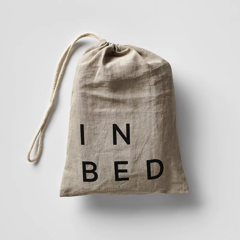 IN BED| 100% Linen Flat Sheet | White