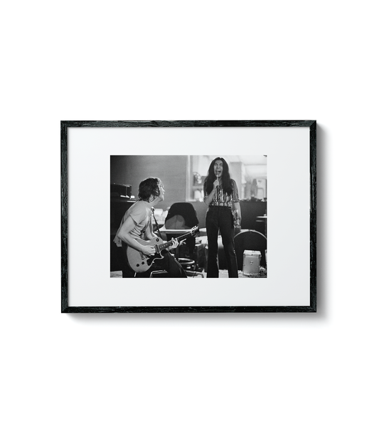John Lennon & Yoko Ono, singing “Butterfly” 1972 by Bob Gruen